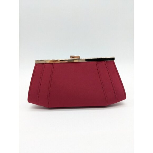 INC International Concepts Framed Wing satin women's clutch - RED - Picture 3 of 8